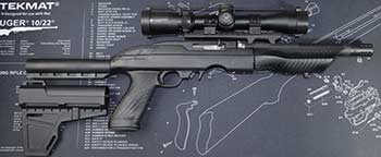 Ruger 22 Charger Takedown fitted with the Adaptive Tactical TK22 Takedown Stock