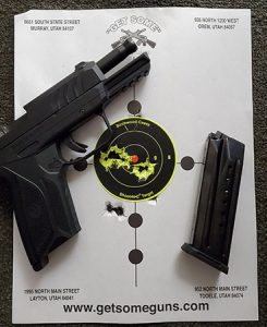 Ruger Security 9 typical 7 yard, 5-shot group