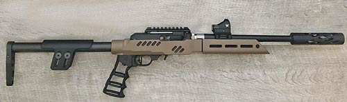Crazy Ivan Chassis for the Ruger 10/22 Takedown with the TacSol SB-X barrel and Vortex Viper on a Magpul X-22 Backpacker Optic Mount