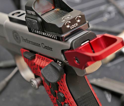 TandemKross Cornerstone Safety Thumb Ledge on the S&W Performance Center SW22 Victory