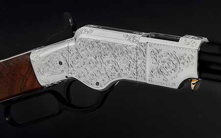 One-of-a-kind New Original Henry Rifle inspired by 19th-century master firearms engraver Louis D. Nimschke