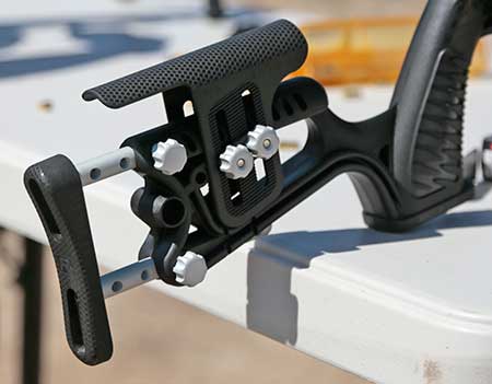 Fully adjustable stock on the new Luth MCA-22 Chassis 