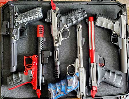Here's the pistols I needed to protect with the Pelican V550 Vault Equipment Case