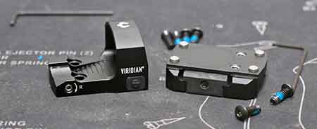 Getting ready to install the Viridian RFX 15 Green Dot Reflex Sight on a Ruger MAX-9