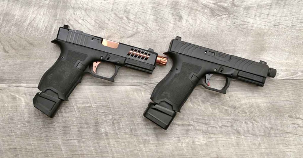 Strike Industries G19 +5 Extended Magazine Plates on a pair of PSA Daggers
