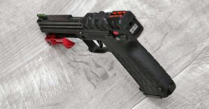 TandemKross Accelerator Thumb Ledge for Pistols, installed on a KelTec PMR30