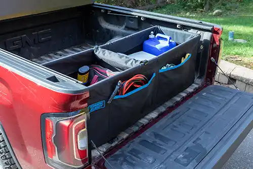 Truck bed organization with the Tonneau Buddy.
