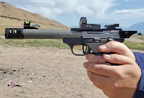 At the range with the Marksman Sight System for the Browning Buck Mark.