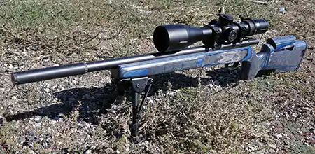 Suppressed CZ 457 with a Boyds Pro Varmint Stock.