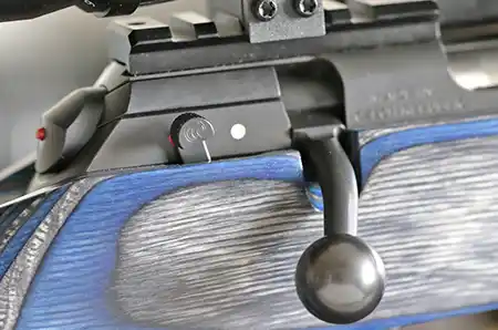 CZ 457 improved "push to fire" safety. 