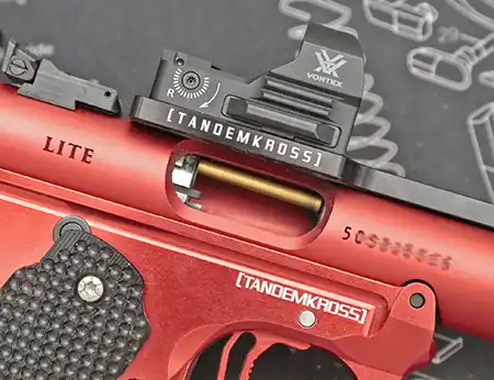TandemKross Sentinel Guide Rod installed in a Ruger Mark IV Lite pistol.