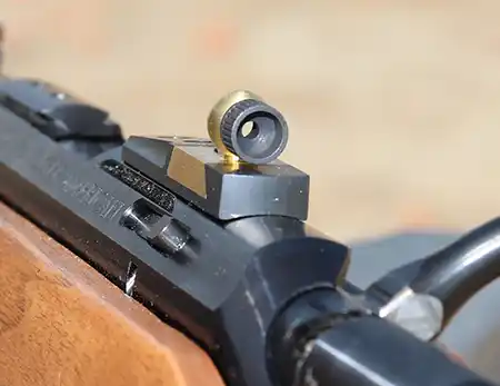 Skinner Peep Sight on the Ruger American Rimfire.