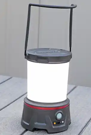 Coast EAL40R Rechargeable Lantern with carry handle unfolded. 