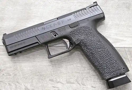 Standard embossing grip overlays for the CZ P-10 F from Tractiongrips.