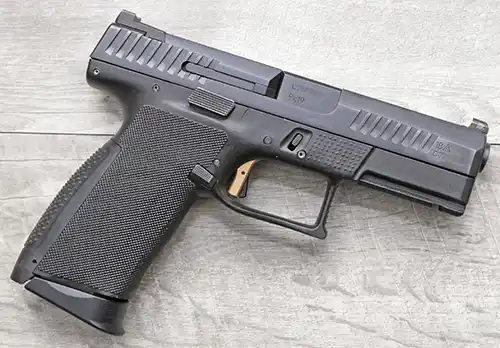 Black Micro Knurled grip overlays for the CZ P-10 C from Tractiongrips.