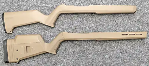 Magpul MOE X-22 Stock above, Hunter X-22 below.