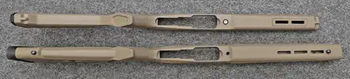 Magpul MOE X-22 Stock above, Hunter X-22 below. 