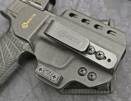 Adjustable claw as well as height and cant on the GRITR Omni IWB/OWB Holster.