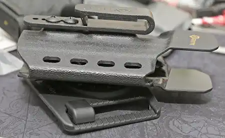 Detail shot of the belt adjustment on the GRITR Omni IWB/OWB Holster.