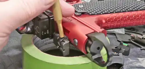 Removal of the Ruger Mark IV Lite rear site. 