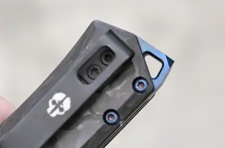 Tekto F1 Alpha glass breaker and lanyard hole detail