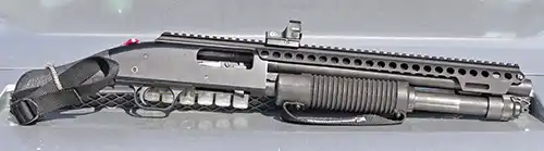 The Mesa Tactical SureShell Carrier and Rail for Mossberg Shockwave.