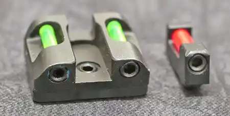 Front view of TAG Precision fiber optic Glock sights