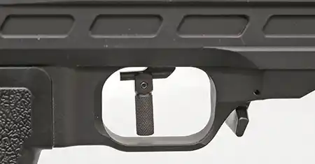 Knurled post trigger shoe option on the Timney Calvin Elite trigger