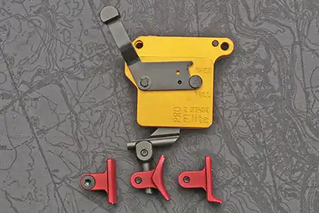 Trigger shoe options for the Timney Calvin Elite two stage trigger