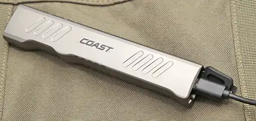 Coast Slayer rechargeable LED flashlight charging by USB-C