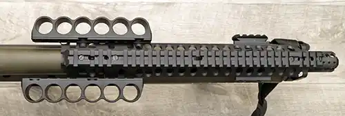 Mesa Tactical SureShell rail and shell carriers installed on a Kel-Tec KSG