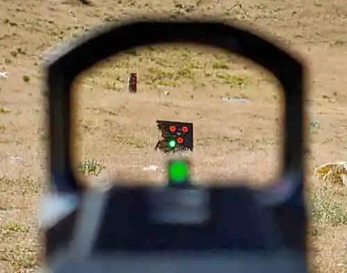 Viridian RFX15 green dot visible on target in daylight