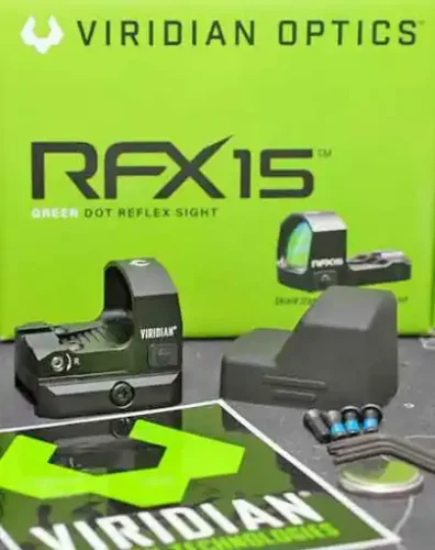 Viridian RFX15 green dot reflex sight package contents