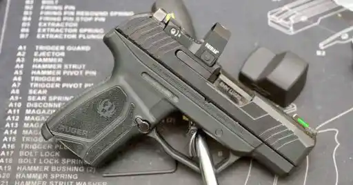 Viridian RFX15 green dot reflex sight mounted on a Ruger MAX-9