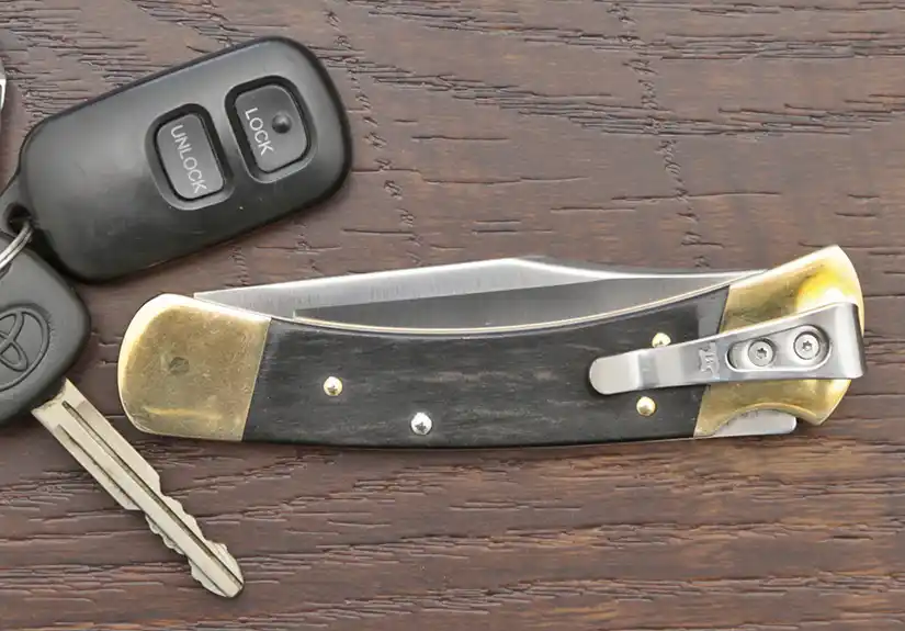 Buck 110 Slim Heritage Elite closed with keys