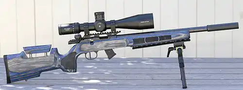 SilencerCo Sparrow 22 mounted on CZ 457 Pro Varmint with 16-inch heavy barrel